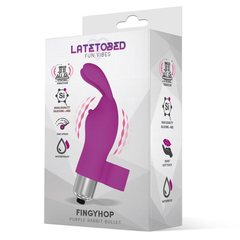 LATETOBED - FINGYHOP VIBRATING BULLET WITH RABBIT SILICONE PURPLE