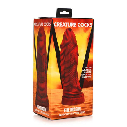 CREATURE COCKS - FIRE DRAGON RED SCALY DILDO