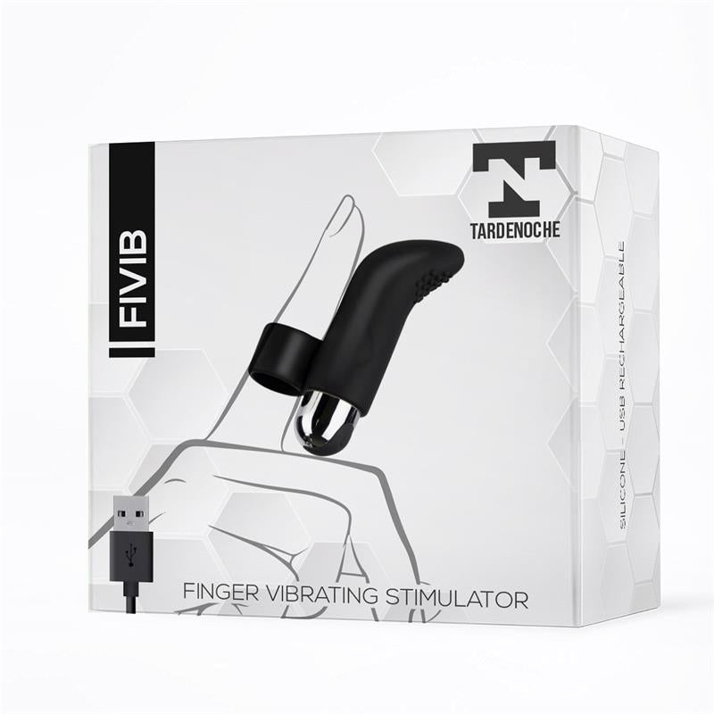 TARDENOCHE - FIVIB FINGER VIBRATING STIMULATOR USB SILICONE BLACK