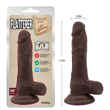 CHISA - FLATTERER DUAL-DENSITY DILDO BROWN 18.6CM