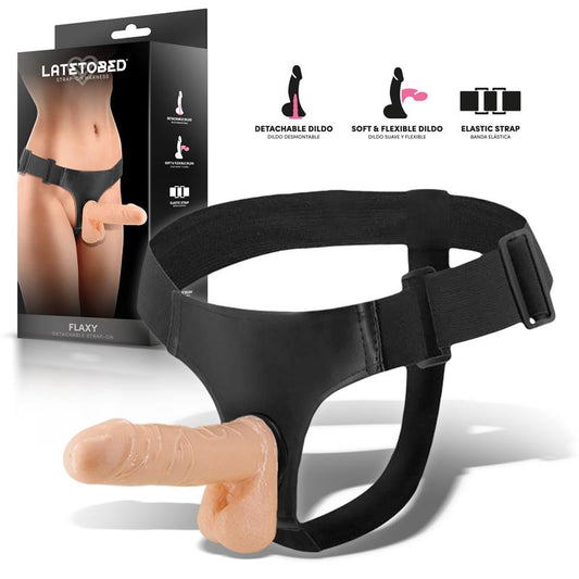 HARNESS COLLECTION LATETOBED - FLAXY STRAP-ON HARNESS WITH DETACHABLE AND FLEXIBLE DILDO