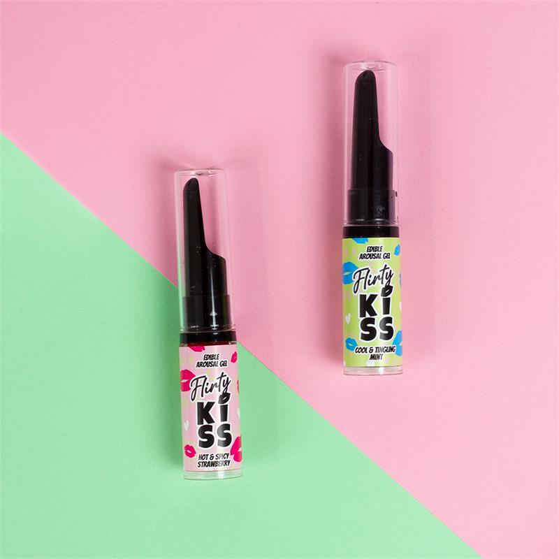 SECRET PLAY - FLIRTY KISS STRAWBERRY AND MINT ORAL SEX GELS 2X8G