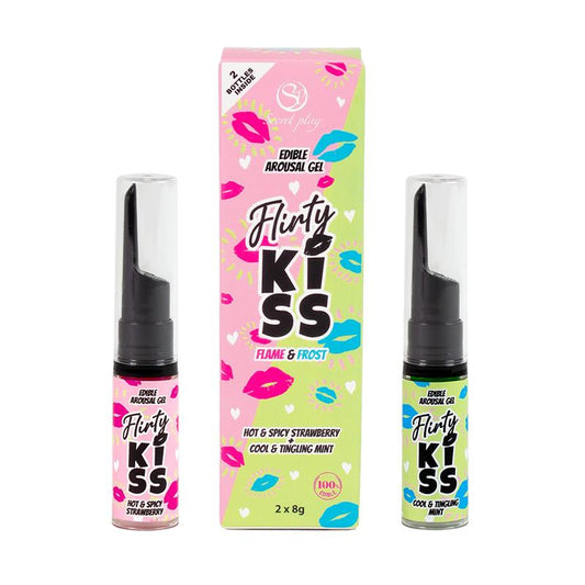 SECRET PLAY - FLIRTY KISS STRAWBERRY AND MINT ORAL SEX GELS 2X8G