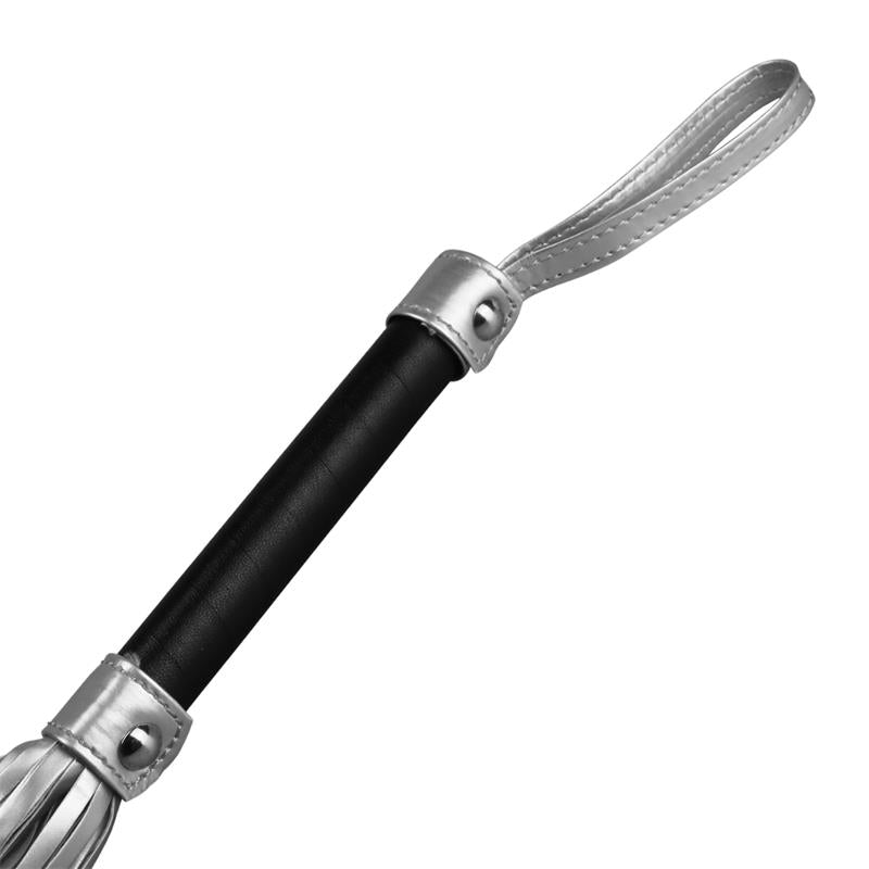 LOVETOY - FLOGGER FAUX LEATHER SILVER AND BLACK