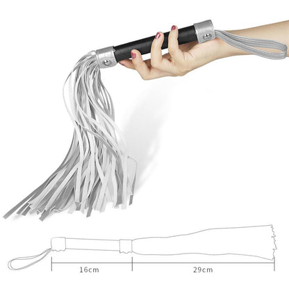 LOVETOY - FLOGGER FAUX LEATHER SILVER AND BLACK