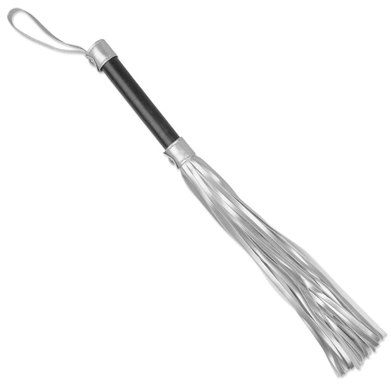 LOVETOY - FLOGGER FAUX LEATHER SILVER AND BLACK