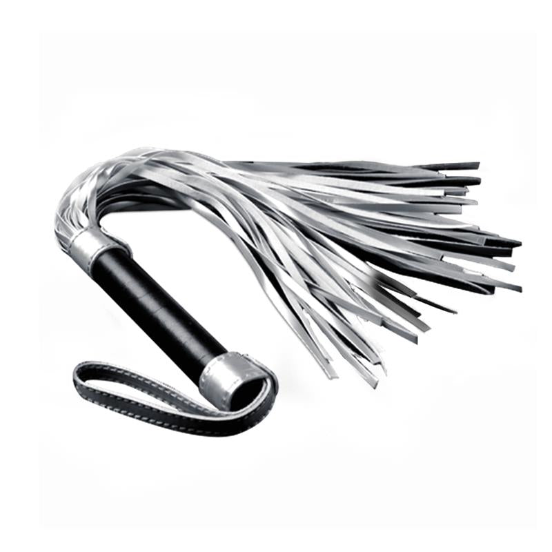 LOVETOY - FLOGGER FAUX LEATHER SILVER AND BLACK