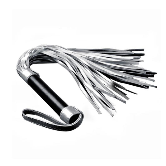 LOVETOY - FLOGGER FAUX LEATHER SILVER AND BLACK
