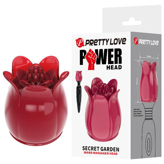 PRETTYLOVE - FLOWER WAND POWER WAND MASSAGER HEAD RED