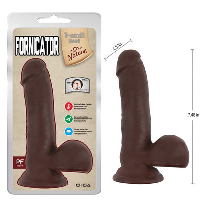 CHISA - FORNICATOR DUAL-DENSITY DILDO BROWN 19CM
