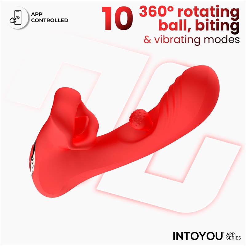 INTOYOU APP SERIES - FRANKY BITING AND ROTATING BALL VIBRATOR WITH APP
