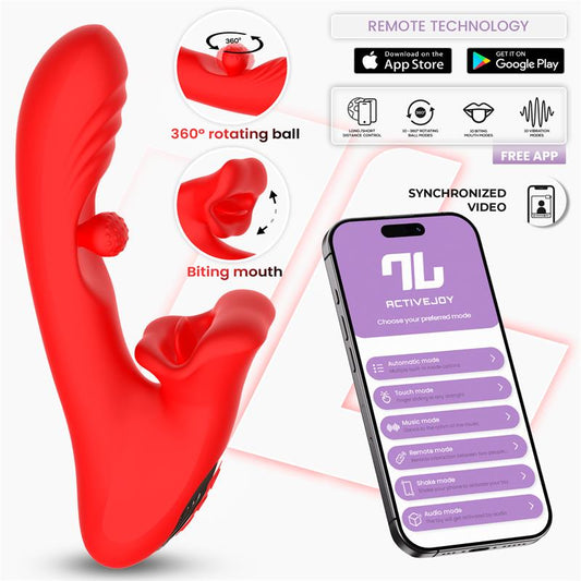 INTOYOU APP SERIES - FRANKY BITING AND ROTATING BALL VIBRATOR WITH APP