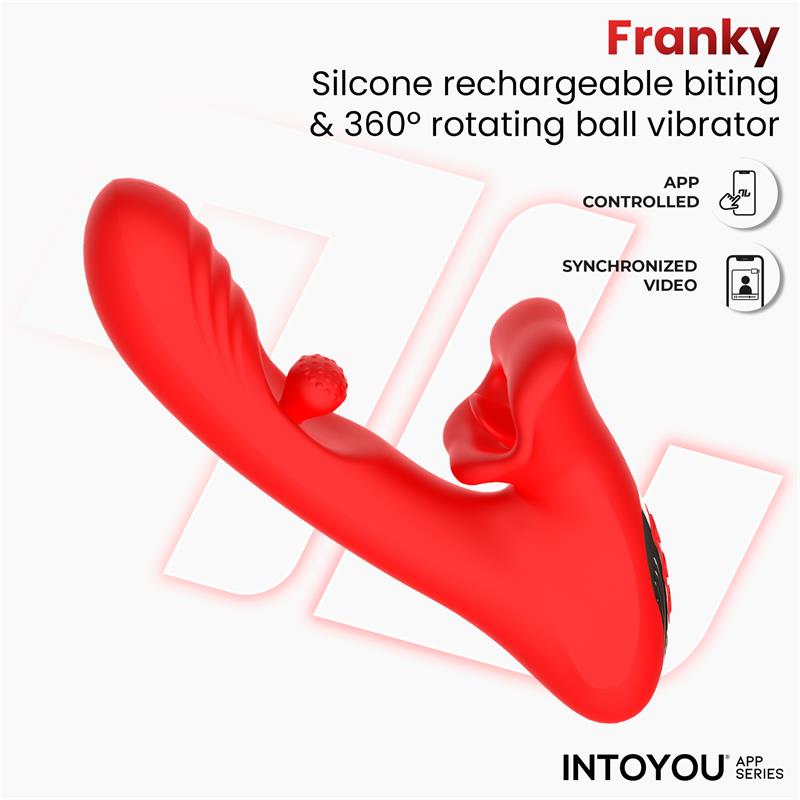 INTOYOU APP SERIES - FRANKY BITING AND ROTATING BALL VIBRATOR WITH APP