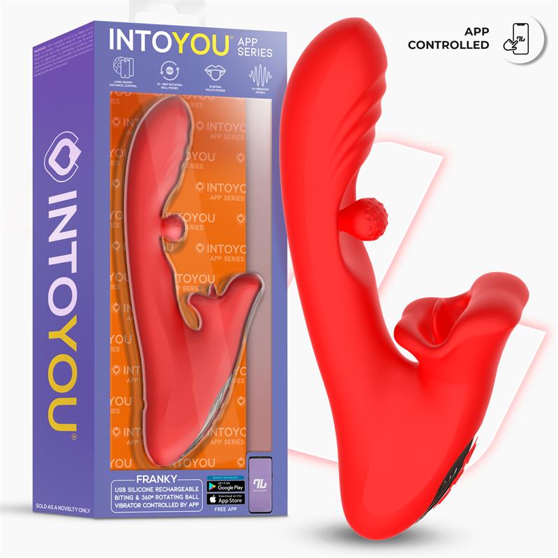 INTOYOU APP SERIES - FRANKY BITING AND ROTATING BALL VIBRATOR WITH APP