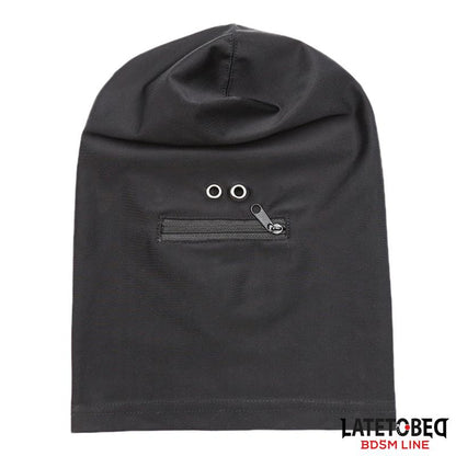LATETOBED BDSM LINE - FULL COVER HOOD WITH ZIPPER IN THE MOUTH
