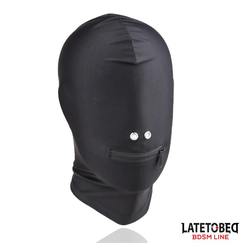 LATETOBED BDSM LINE - FULL COVER HOOD WITH ZIPPER IN THE MOUTH