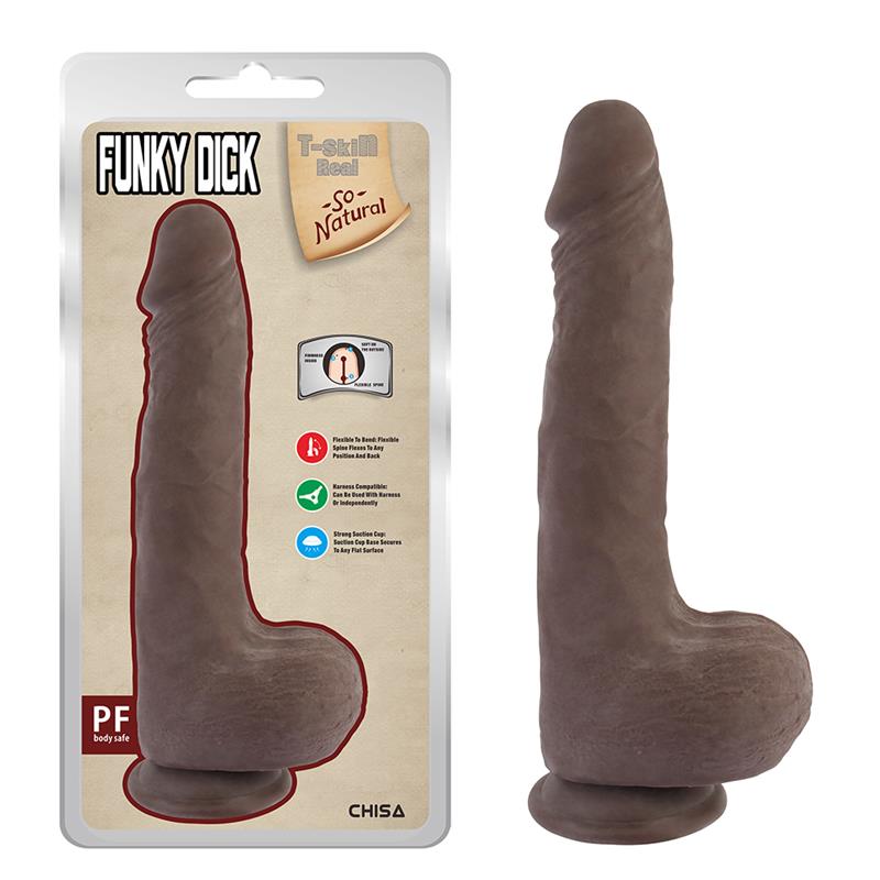 CHISA - FUNKY DICK DUAL-DENSITY DILDO BROWN 25.5CM