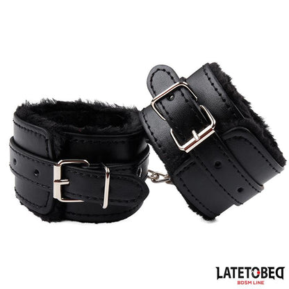LATETOBED BDSM LINE - FURRY ANKLE CUFF BLACK
