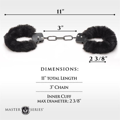 MASTER SERIES - FURRY HANDCUFFS BLACK