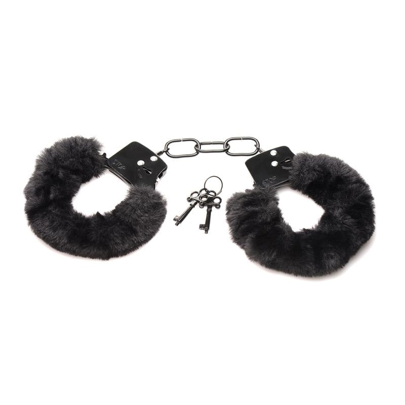 MASTER SERIES - FURRY HANDCUFFS BLACK