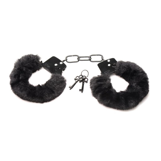 MASTER SERIES - FURRY HANDCUFFS BLACK