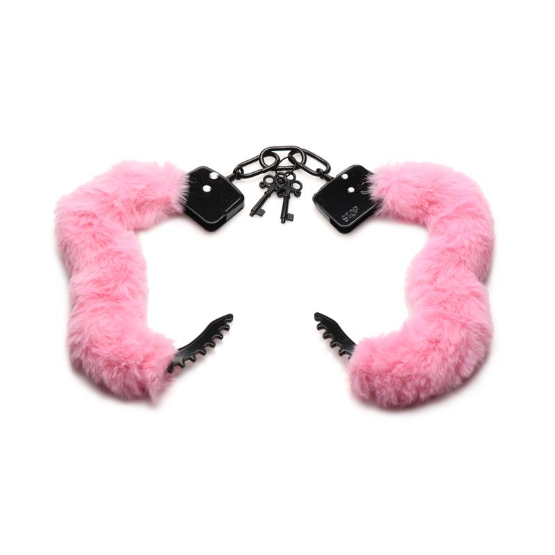 MASTER SERIES - FURRY HANDCUFFS PINK