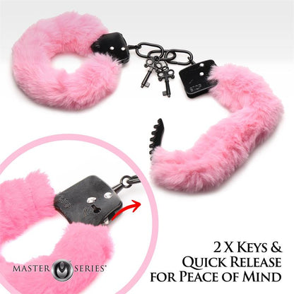 MASTER SERIES - FURRY HANDCUFFS PINK