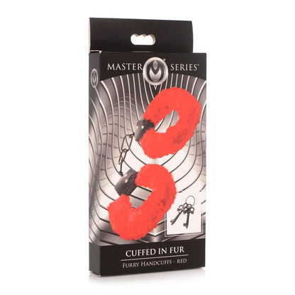 MASTER SERIES - FURRY HANDCUFFS RED