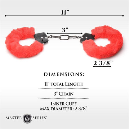 MASTER SERIES - FURRY HANDCUFFS RED