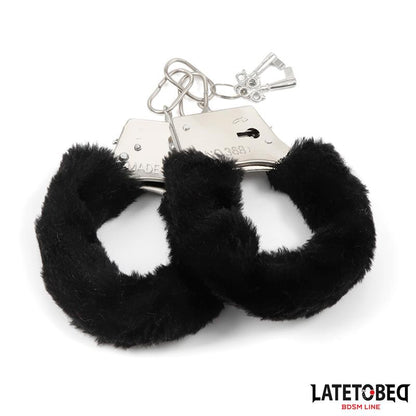 LATETOBED BDSM LINE - FURRY METAL CUFF BLACK