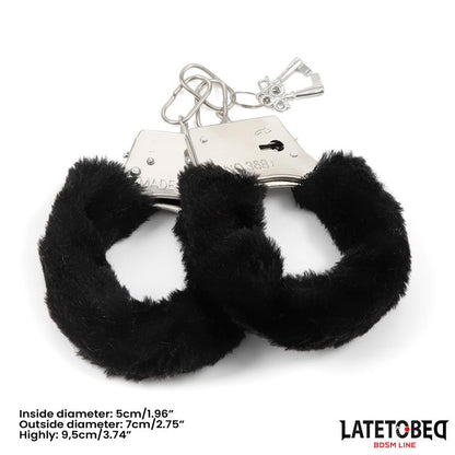 LATETOBED BDSM LINE - FURRY METAL CUFF BLACK