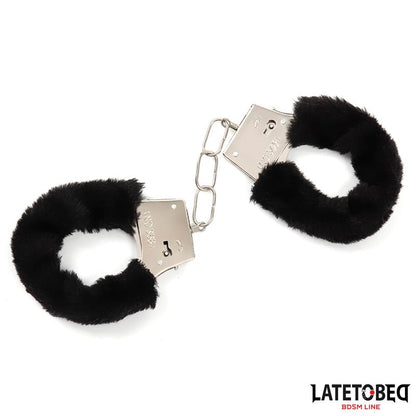 LATETOBED BDSM LINE - FURRY METAL CUFF BLACK