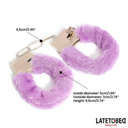 LATETOBED BDSM LINE - FURRY METAL CUFF PURPLE