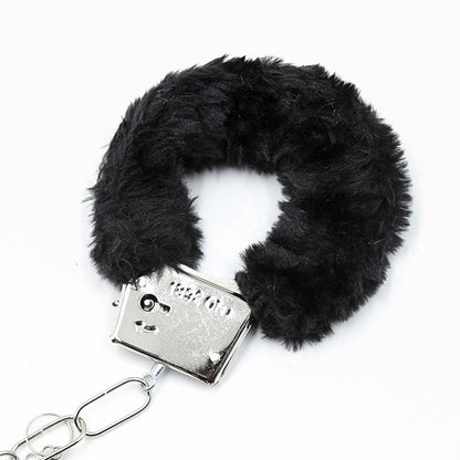 INTOYOU BDSM LINE - FURRY METAL HANDCUFFS BLACK