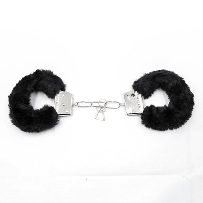 INTOYOU BDSM LINE - FURRY METAL HANDCUFFS BLACK