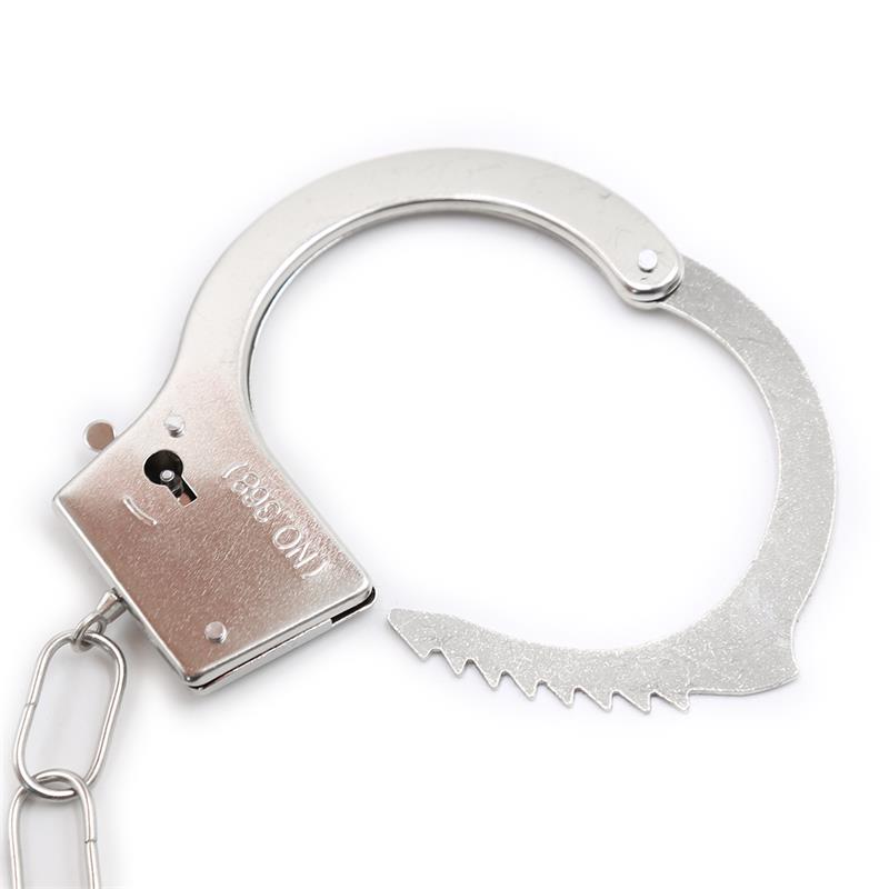 INTOYOU BDSM LINE - FURRY METAL HANDCUFFS PINK