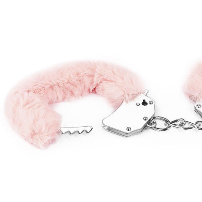 LOVETOY - FURRY METAL HANDCUFFS PINK