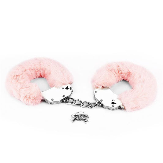 LOVETOY - FURRY METAL HANDCUFFS PINK