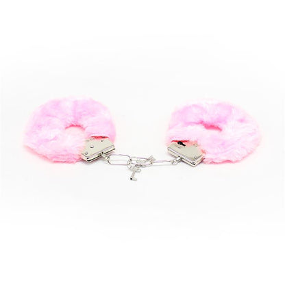 INTOYOU BDSM LINE - FURRY METAL HANDCUFFS PINK