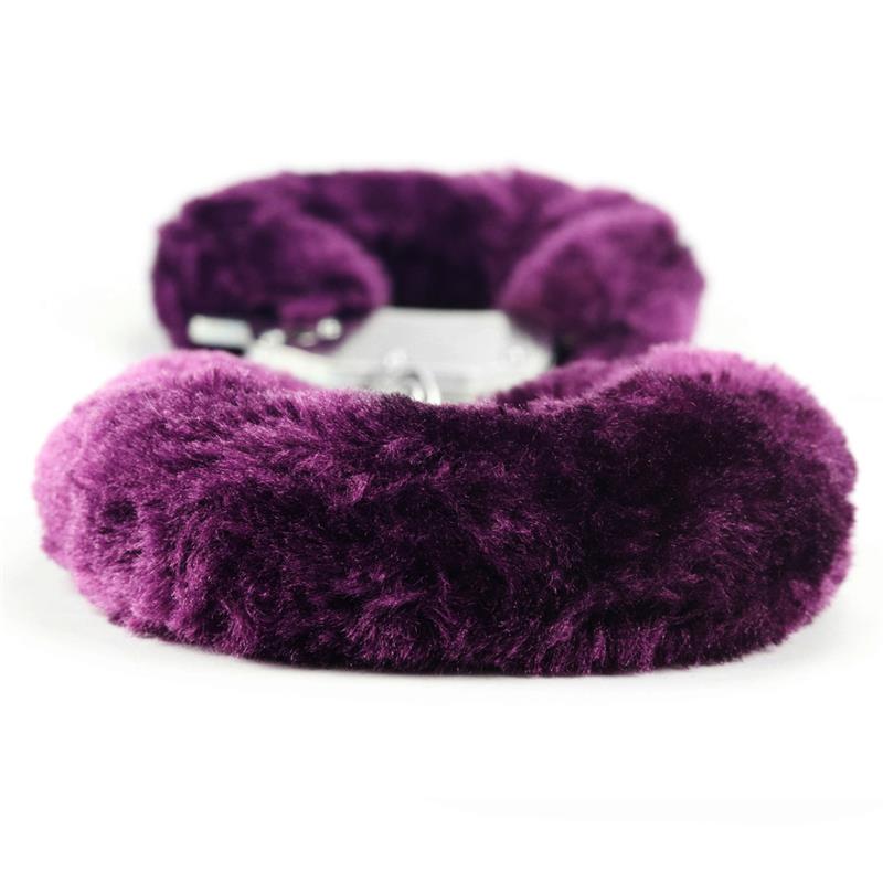 LOVETOY - FURRY METAL HANDCUFFS PURPLE