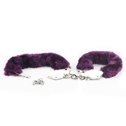 LOVETOY - FURRY METAL HANDCUFFS PURPLE