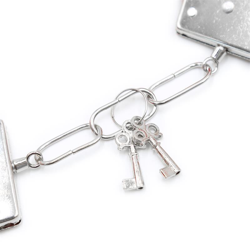 INTOYOU BDSM LINE - FURRY METAL HANDCUFFS RED