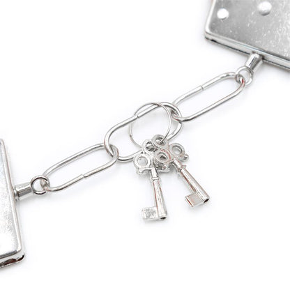 INTOYOU BDSM LINE - FURRY METAL HANDCUFFS RED
