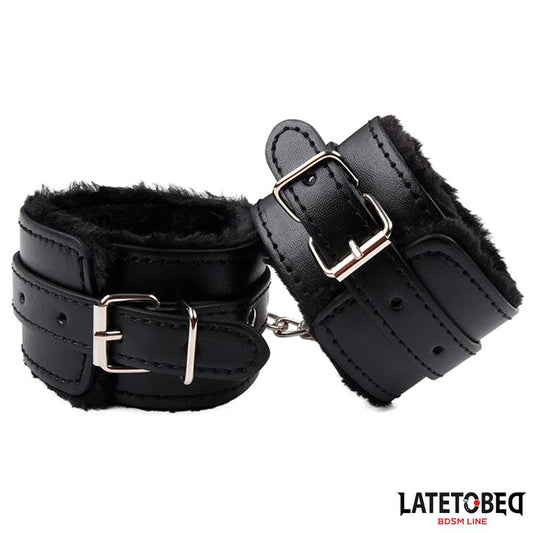 LATETOBED BDSM LINE - FURRY WRIST CUFF BLACK