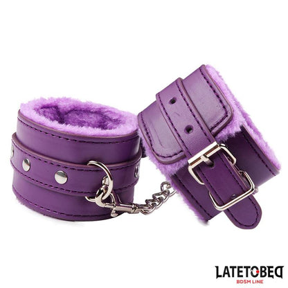 LATETOBED BDSM LINE - FURRY WRIST CUFF PURPLE