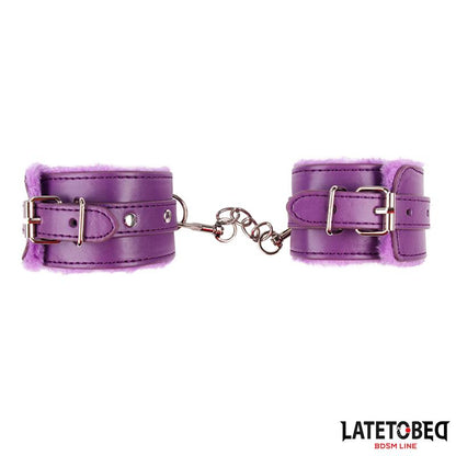 LATETOBED BDSM LINE - FURRY WRIST CUFF PURPLE