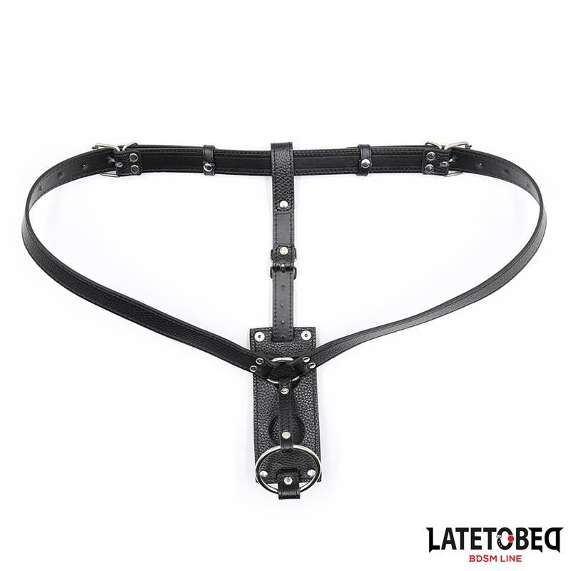 LATETOBED BDSM LINE - G-STRING CHASTITY BELT STRAP ON PANTS ONE SIZE