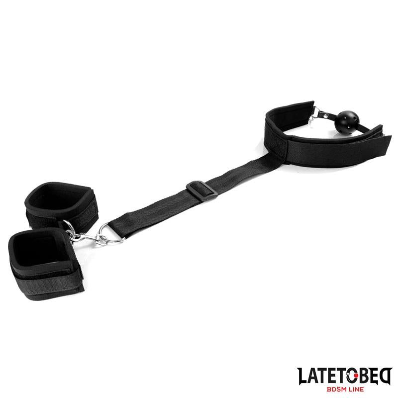 LATETOBED BDSM LINE - GAG BALL AND CUFS RESTRICTIONS