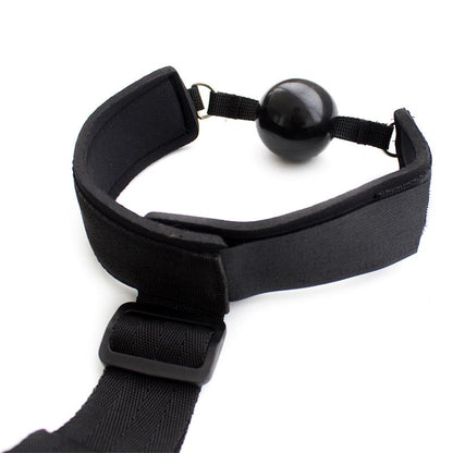 LATETOBED BDSM LINE - GAG BALL WITH HAND CUFF BLACK