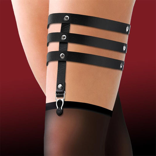 CINDERELLA - GARTER WITH 3 STRAPS VEGAN LEATHER ONE SIZE